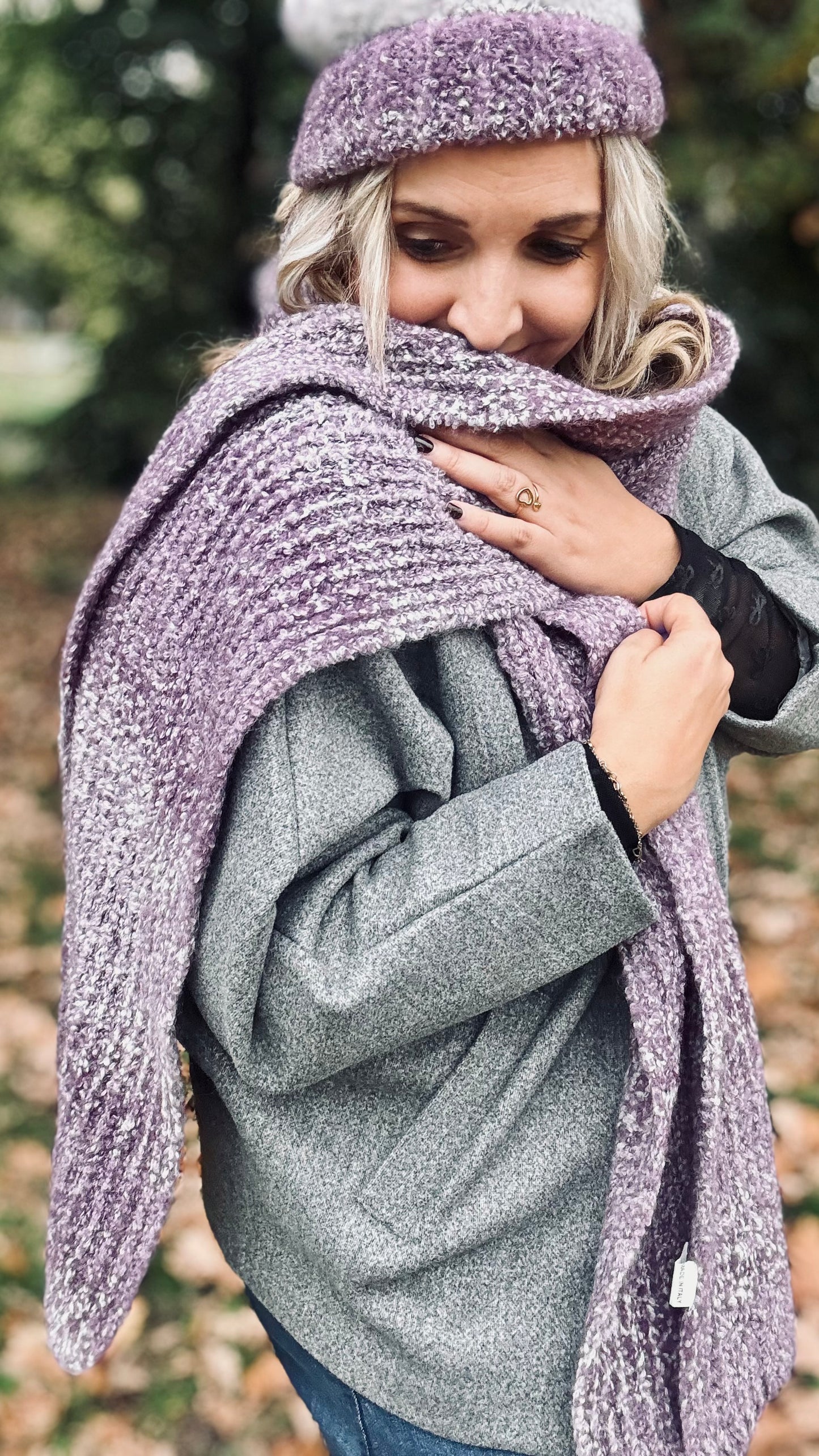 Mingle set (sjaal & muts) - Paars
