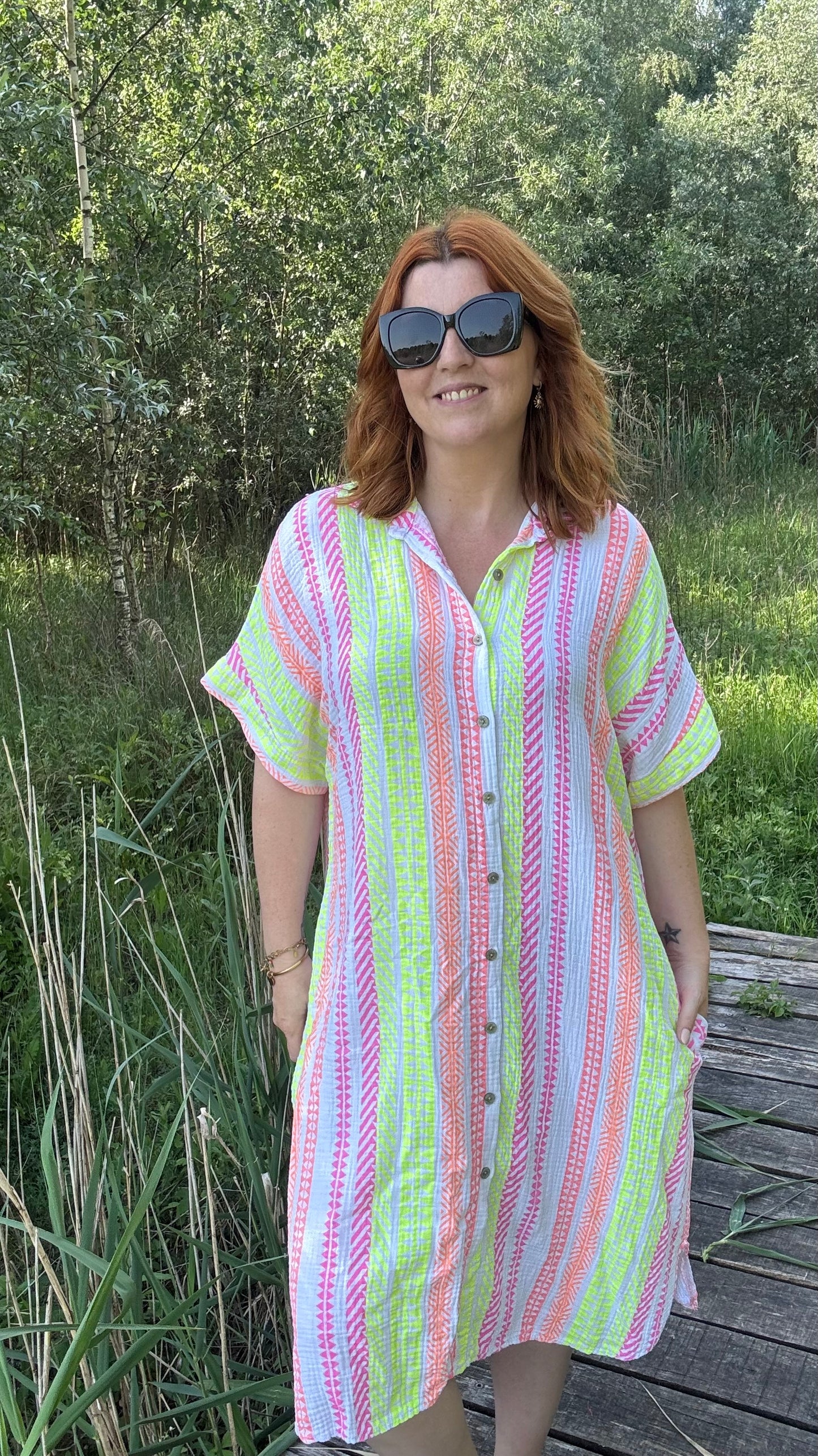 Coastal tetra dress - Wit