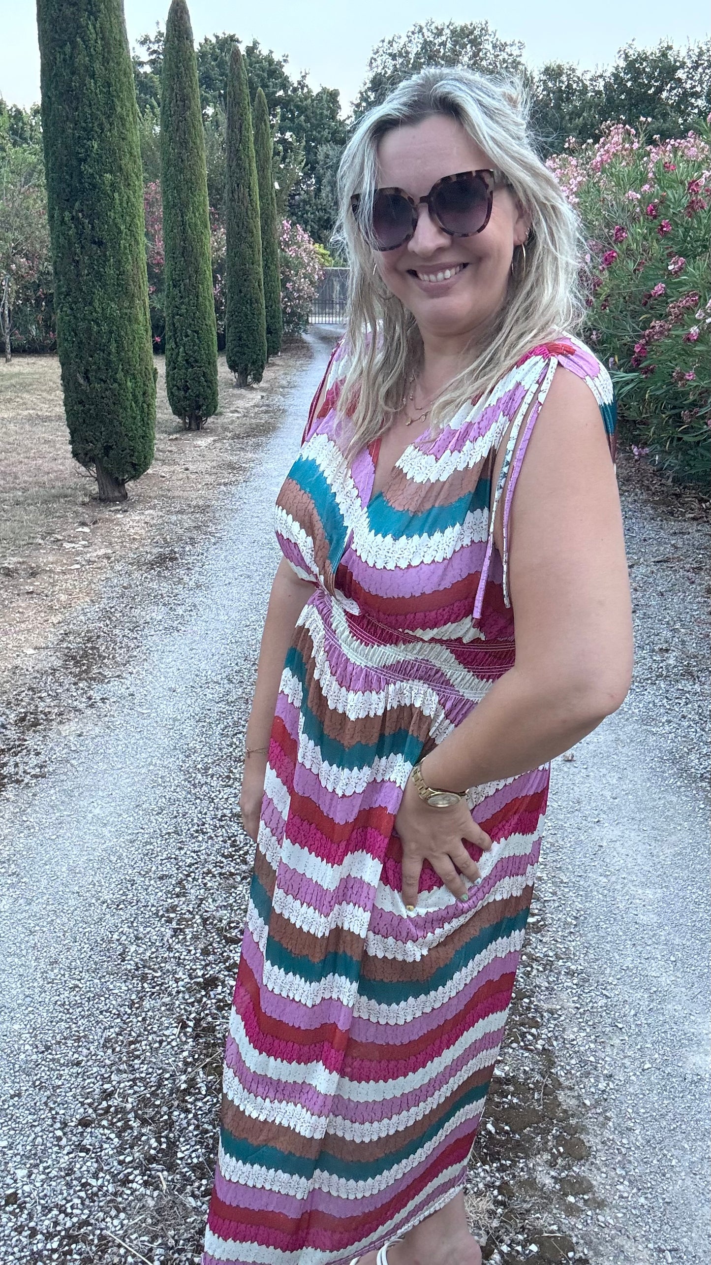 Every Woman Dress - Aztec glow (roze/groen)