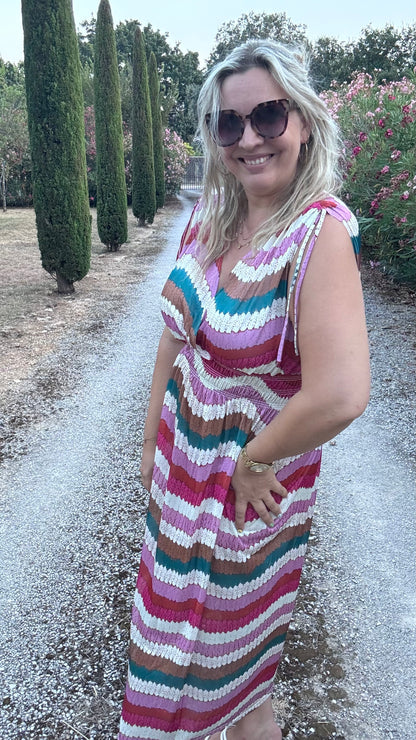 Every Woman Dress - Aztec glow (roze/groen)