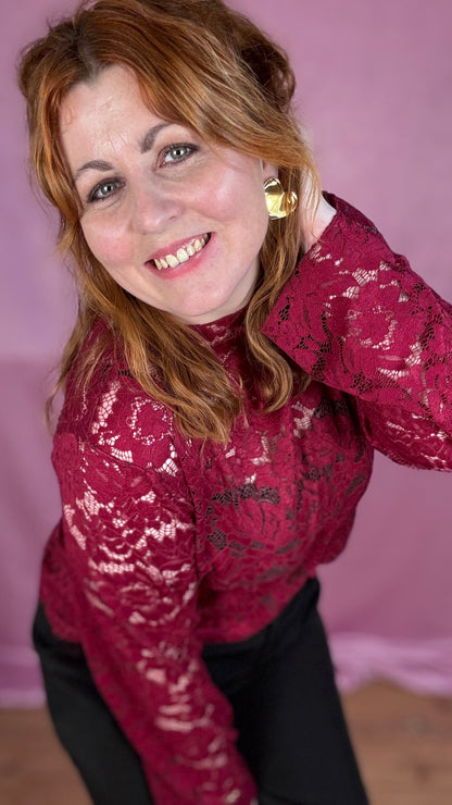 Fleur lace blouse - Bordeaux