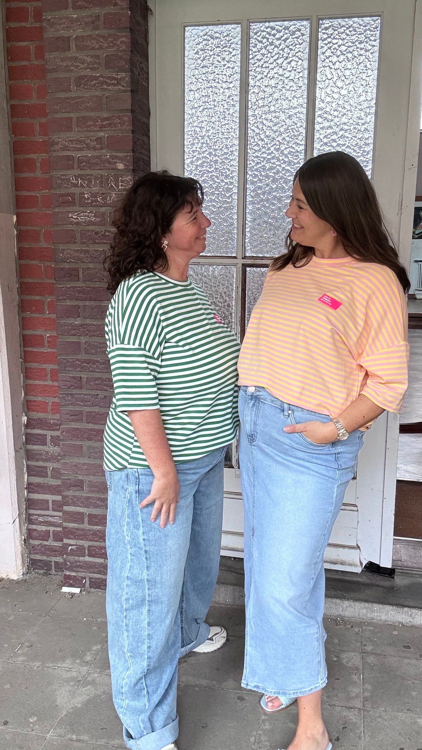 Yourself shirt - Groen/wit (Curve)