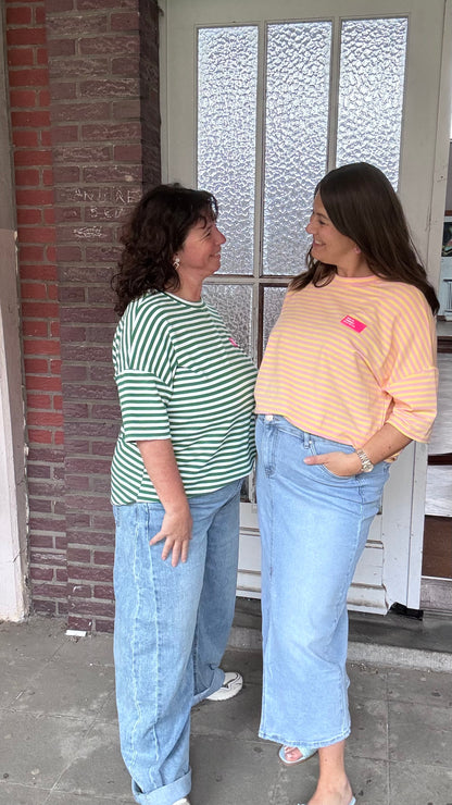 Yourself shirt - Groen/wit (Curve)