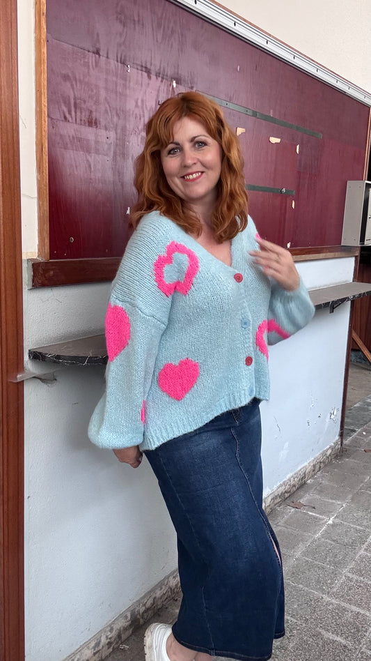 Love cardigan - blauw