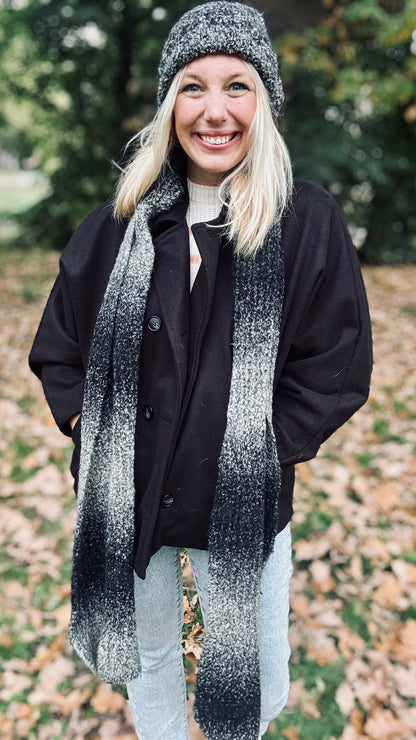 Mingle set (sjaal & muts) - Zwart