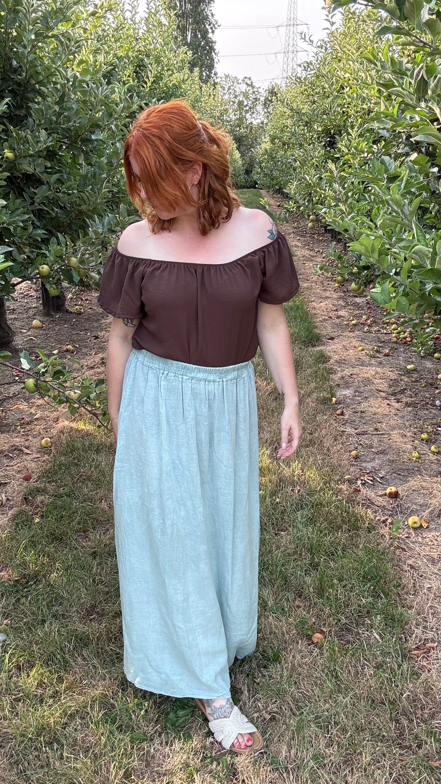 Linnen rok - Mint