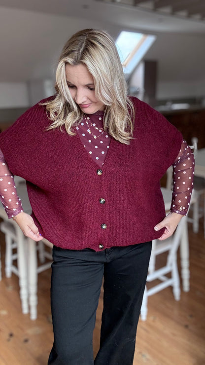 Elora cardigan - Burgundy