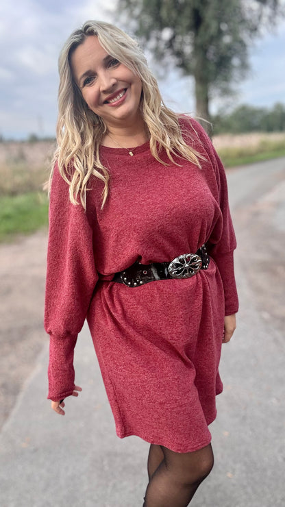 Lounge luxe jurk - Bordeaux