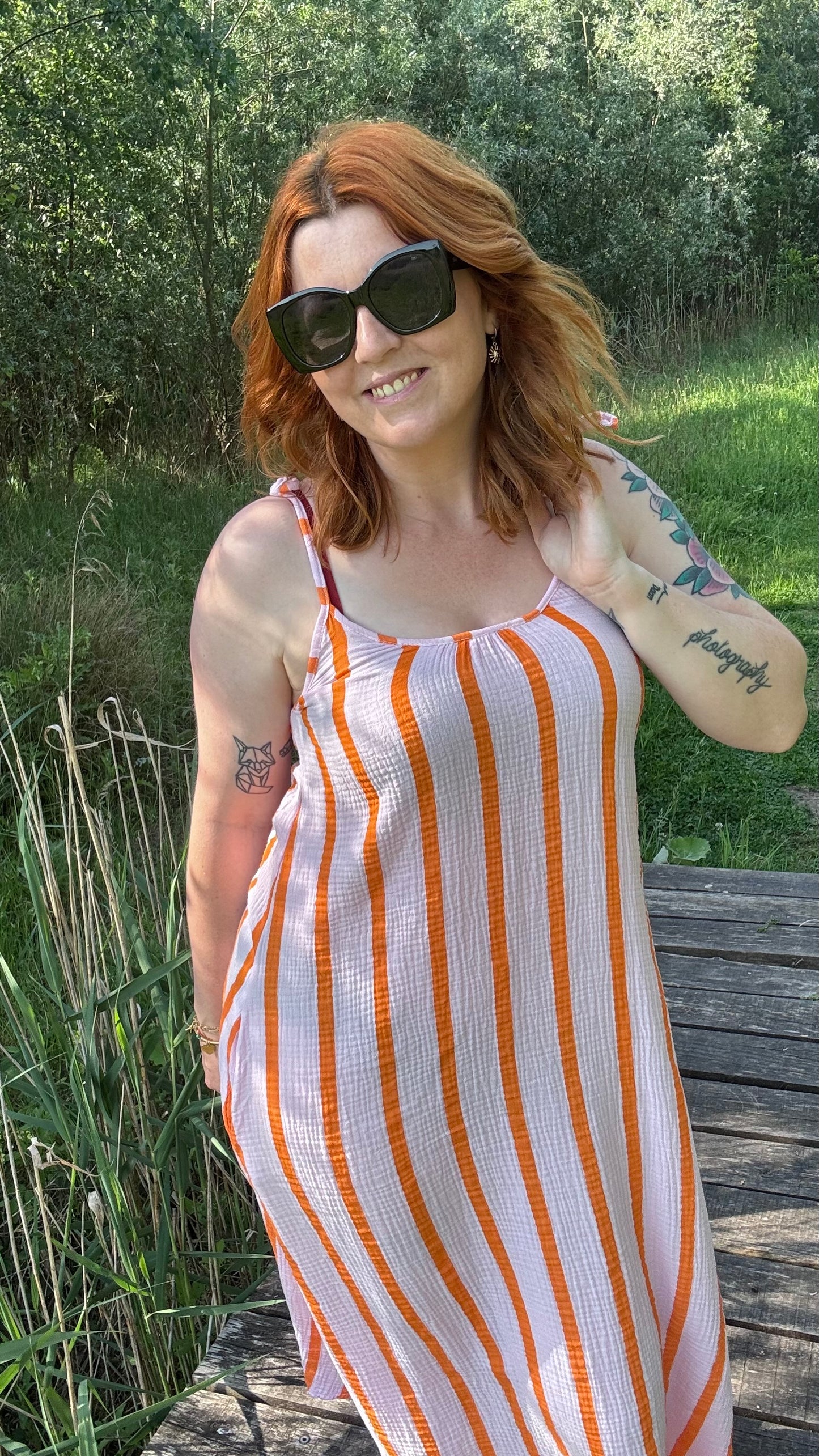 Enya dress - Roze/oranje