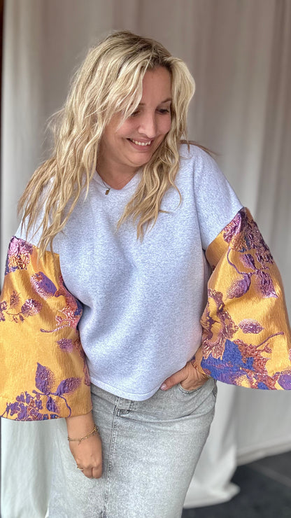 Shimmer sweater - grijs/goud