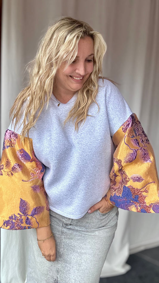 Shimmer sweater - grijs/goud