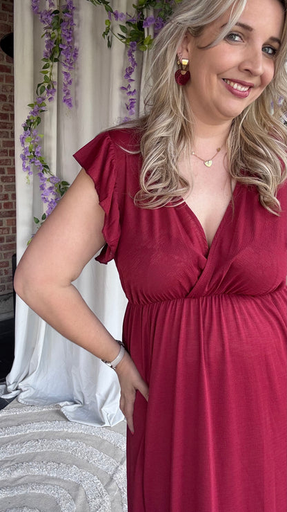 Lush dress wijnrood