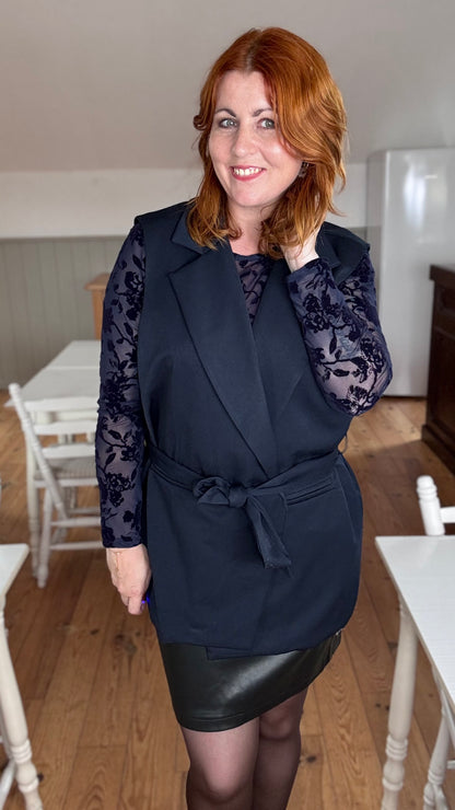 Royal mouwloze blazer - Donkerblauw