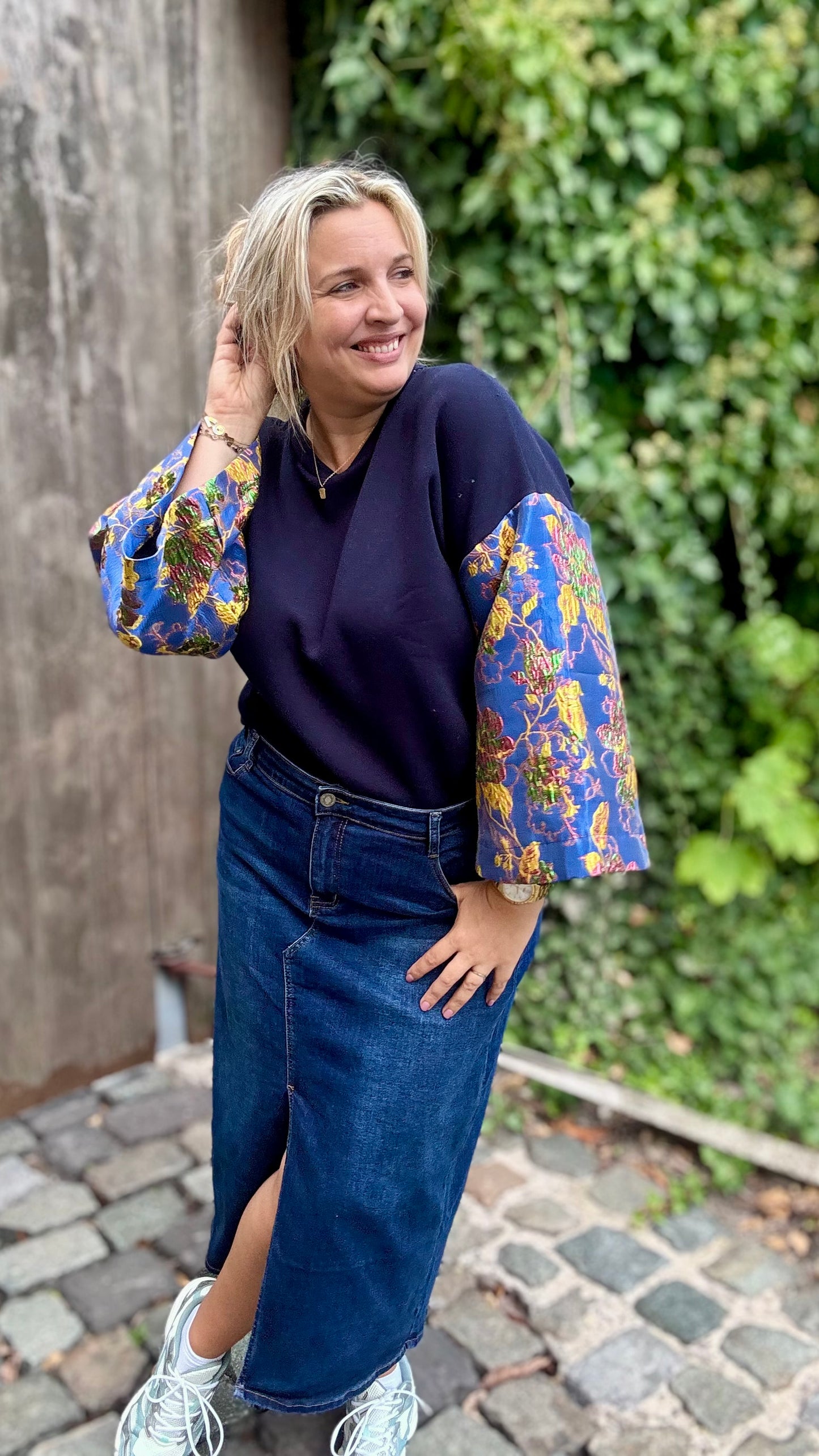 Shimmer sweater - Navy/blauw