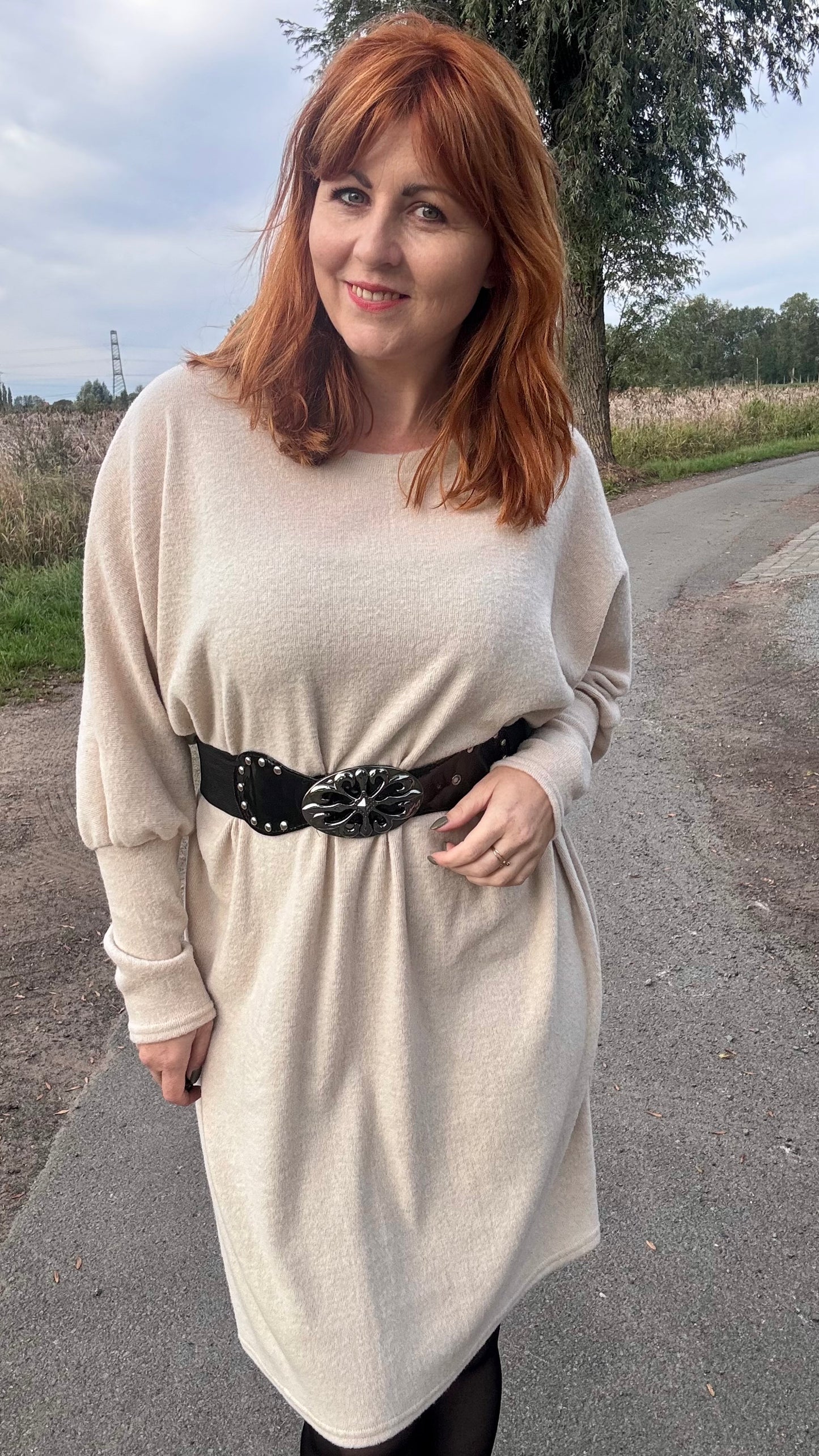 Lounge luxe jurk - crème