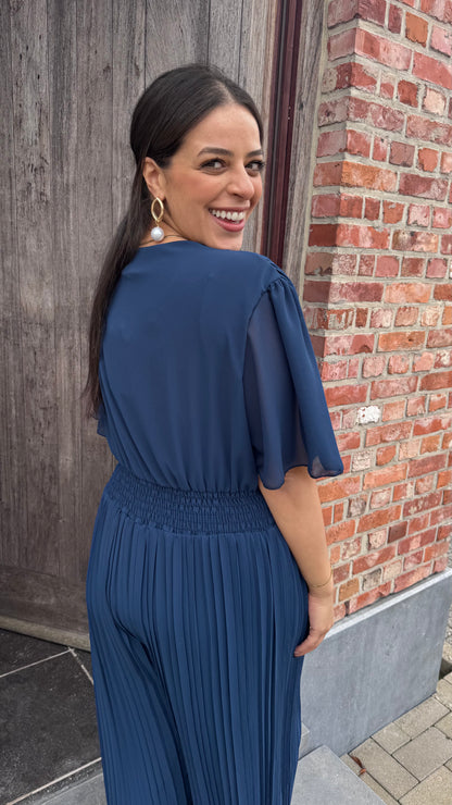 Plissé jumpsuit - Navy