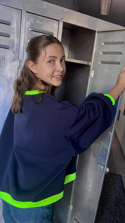 Leyla sweater - Navy/neon