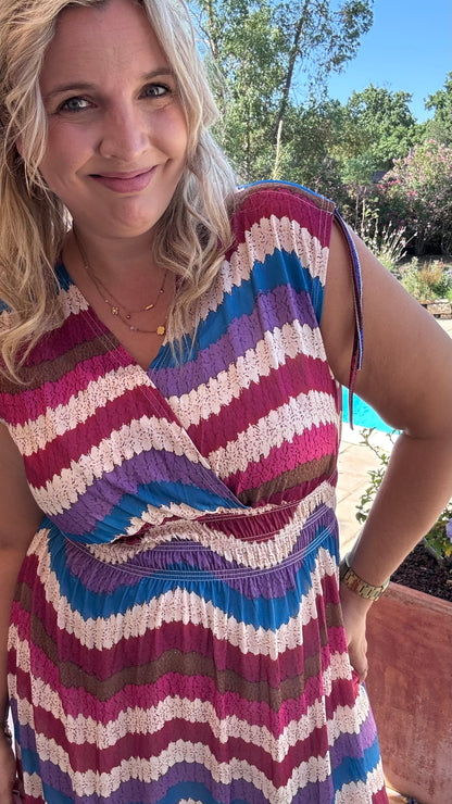 Every Woman Dress - Aztec glow (blauw/roze)