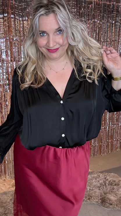 Liquid blouse - Zwart