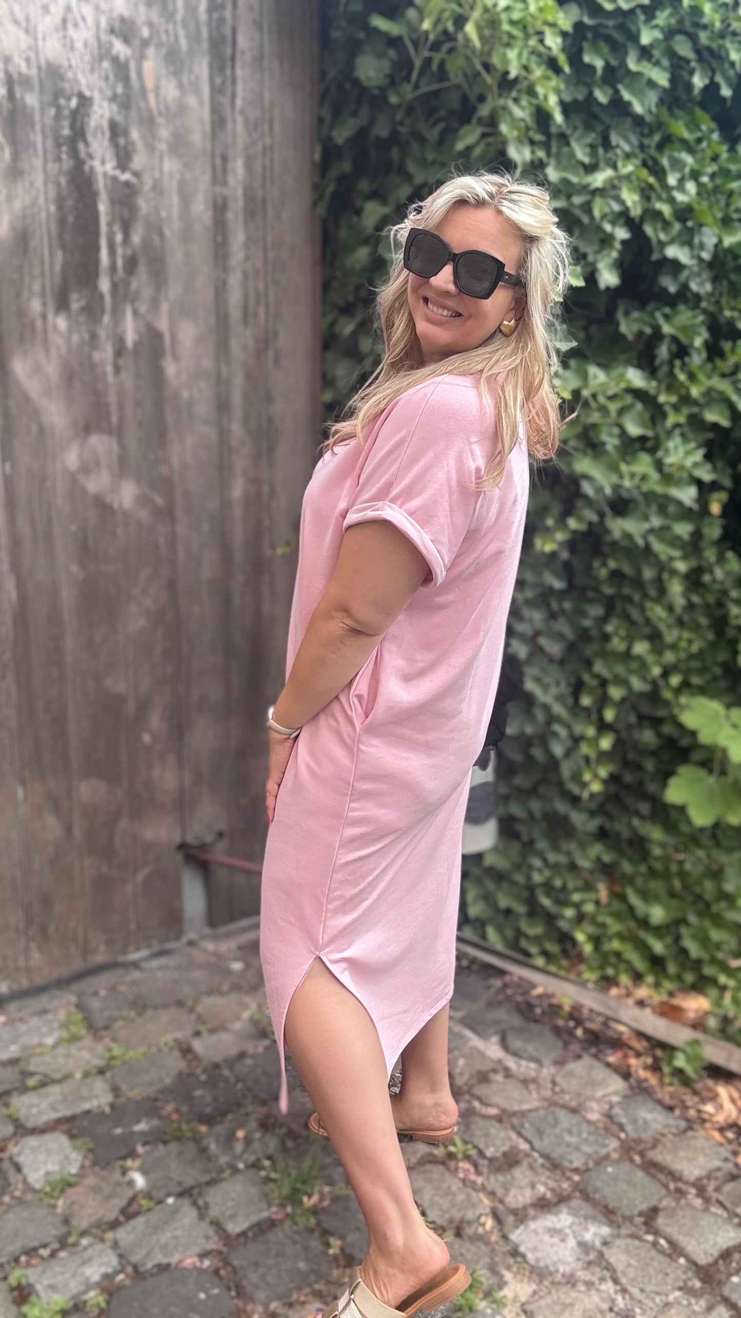 Nona Sweaterjurk lichtroze