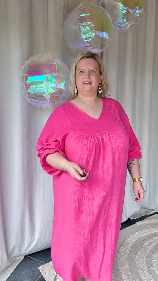 Sunset tetra dress roze