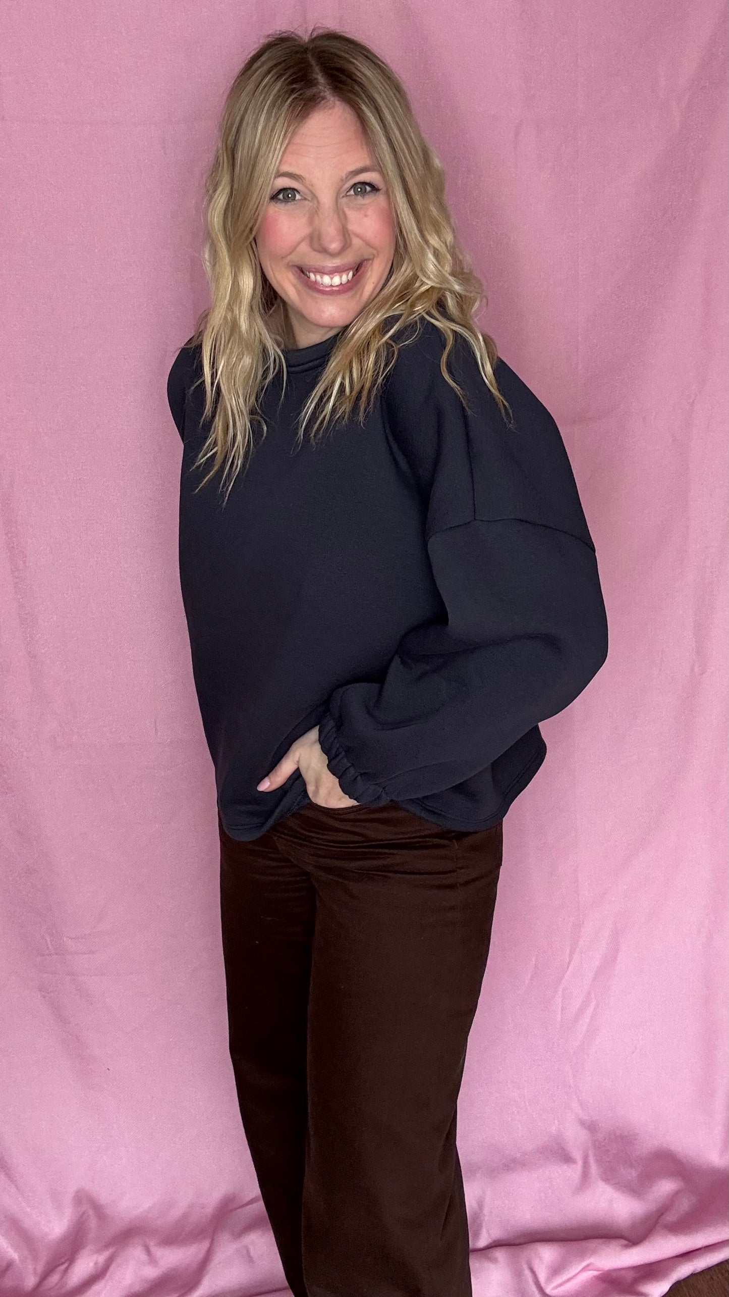 Mommy sweater - Navy/pink