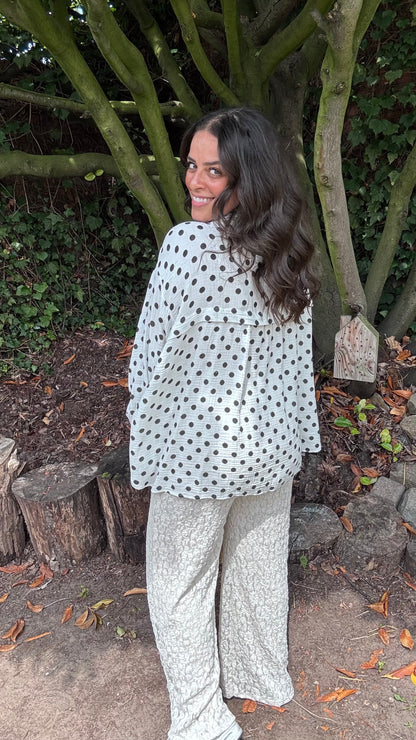 Dots tetra blouse - Zwart