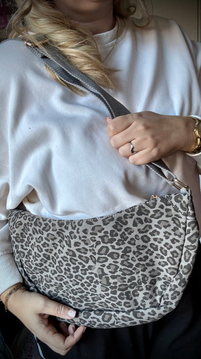 Schoudertas leopard - Grijs
