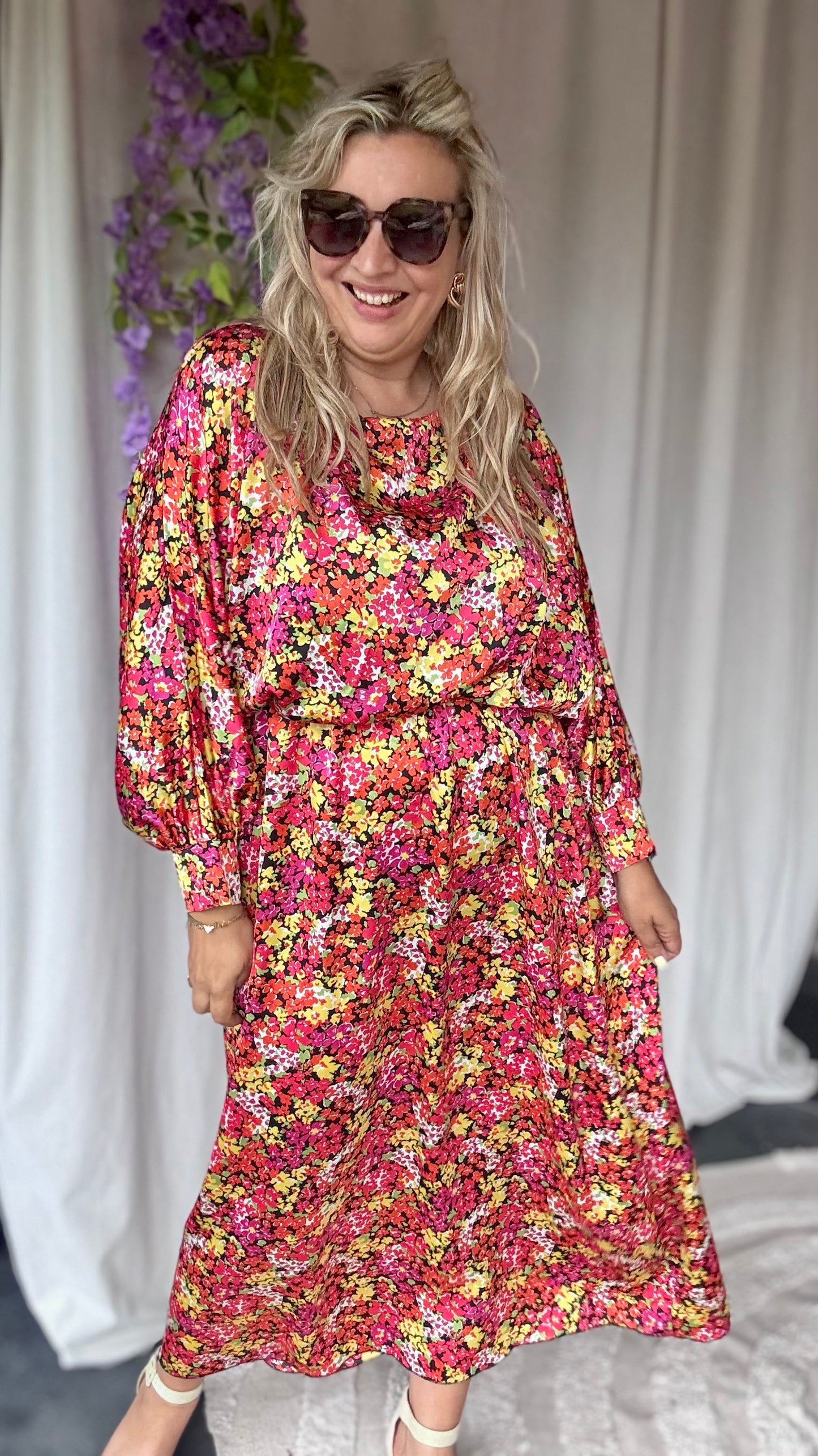 Bellini dress orange flowers