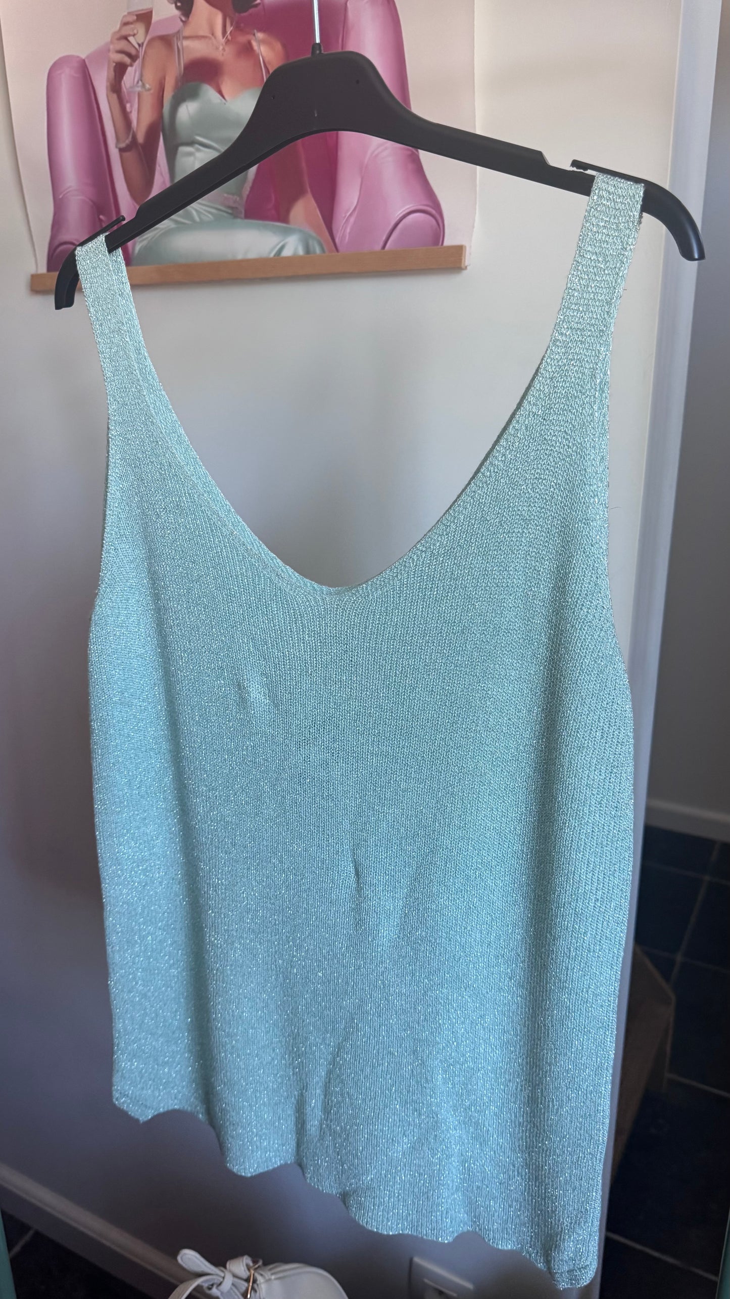 Fine knit Lurex top - Mint
