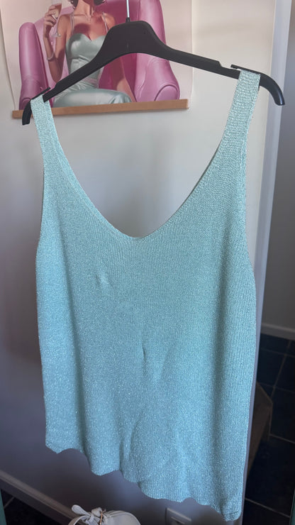 Fine knit Lurex top - Mint