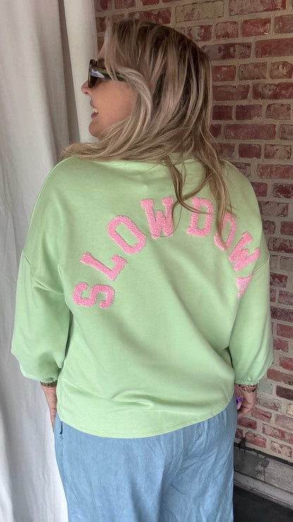 Slow down sweater - lime
