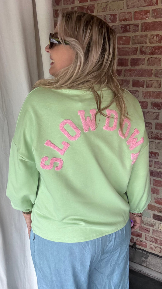 Slow down sweater - lime