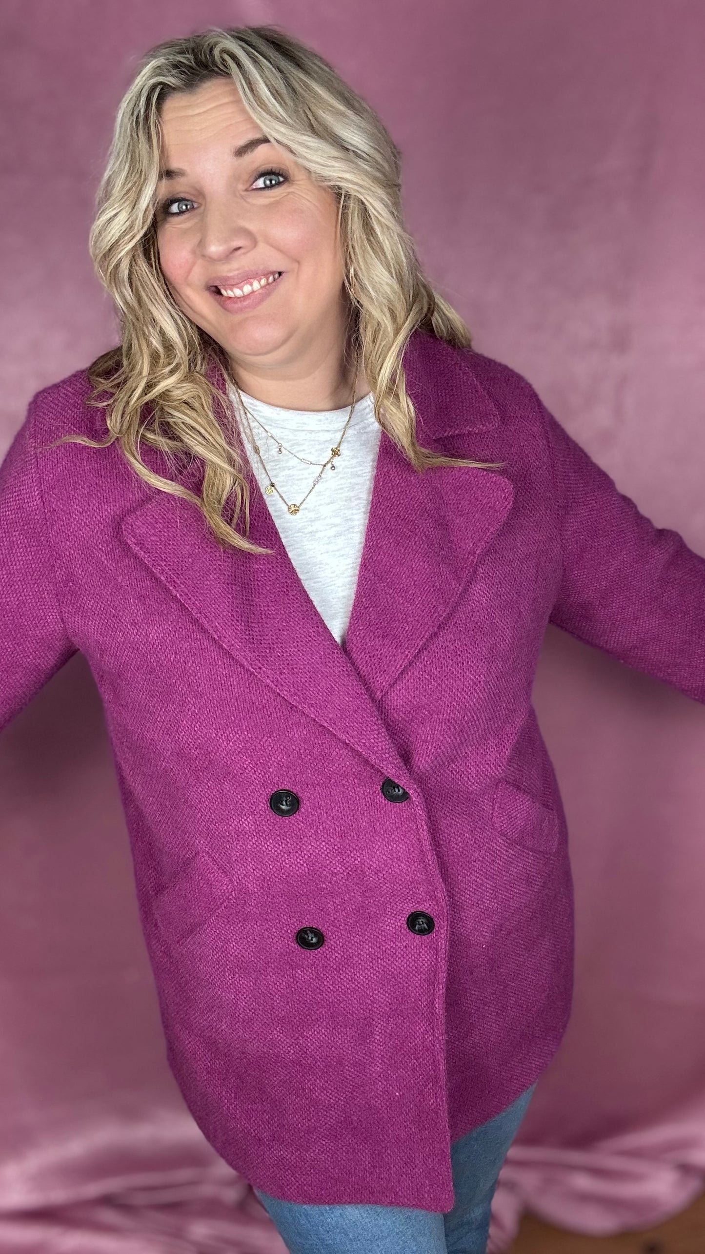 Fuchsia glow coat