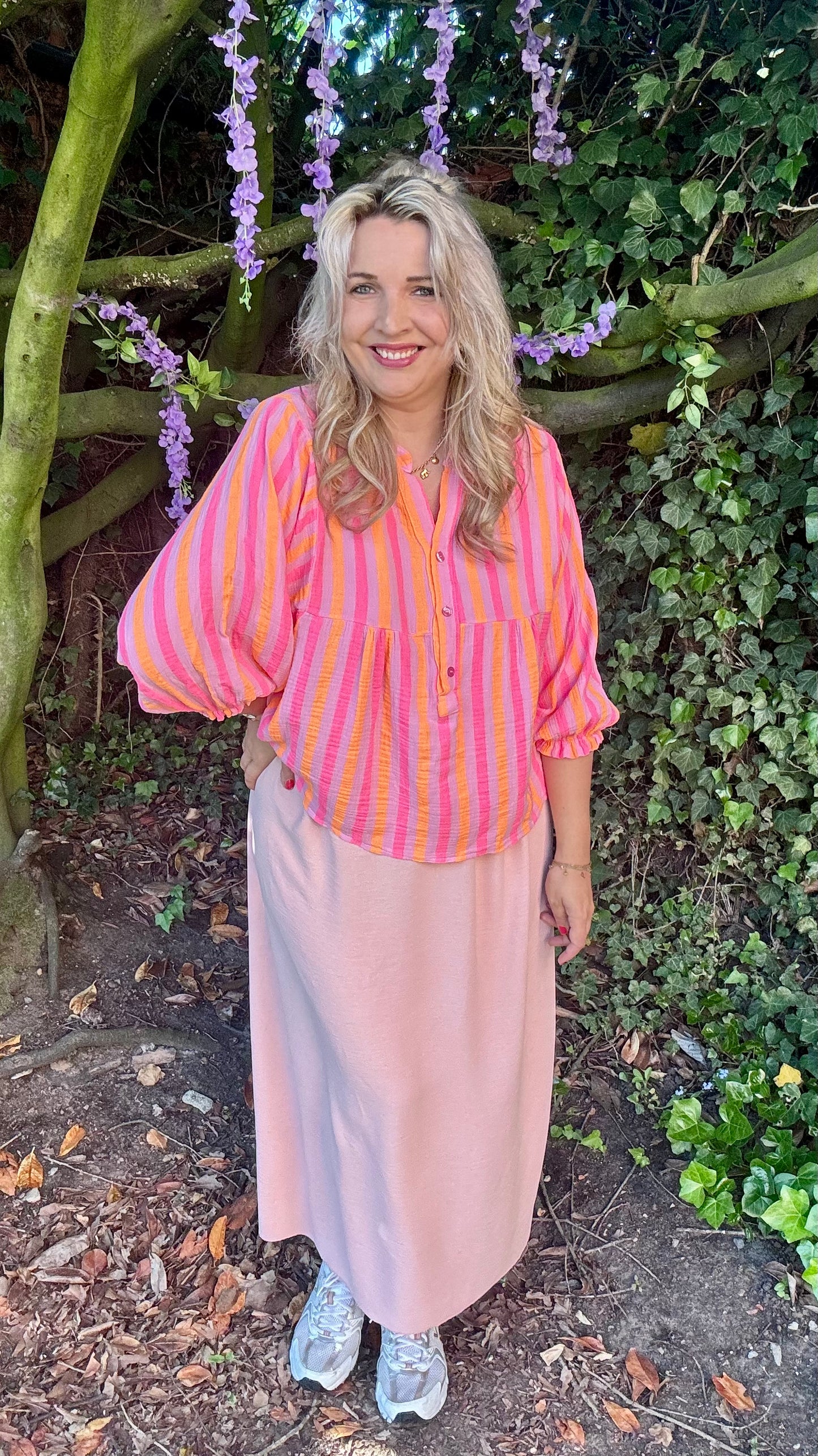 Neon breeze blouse pink