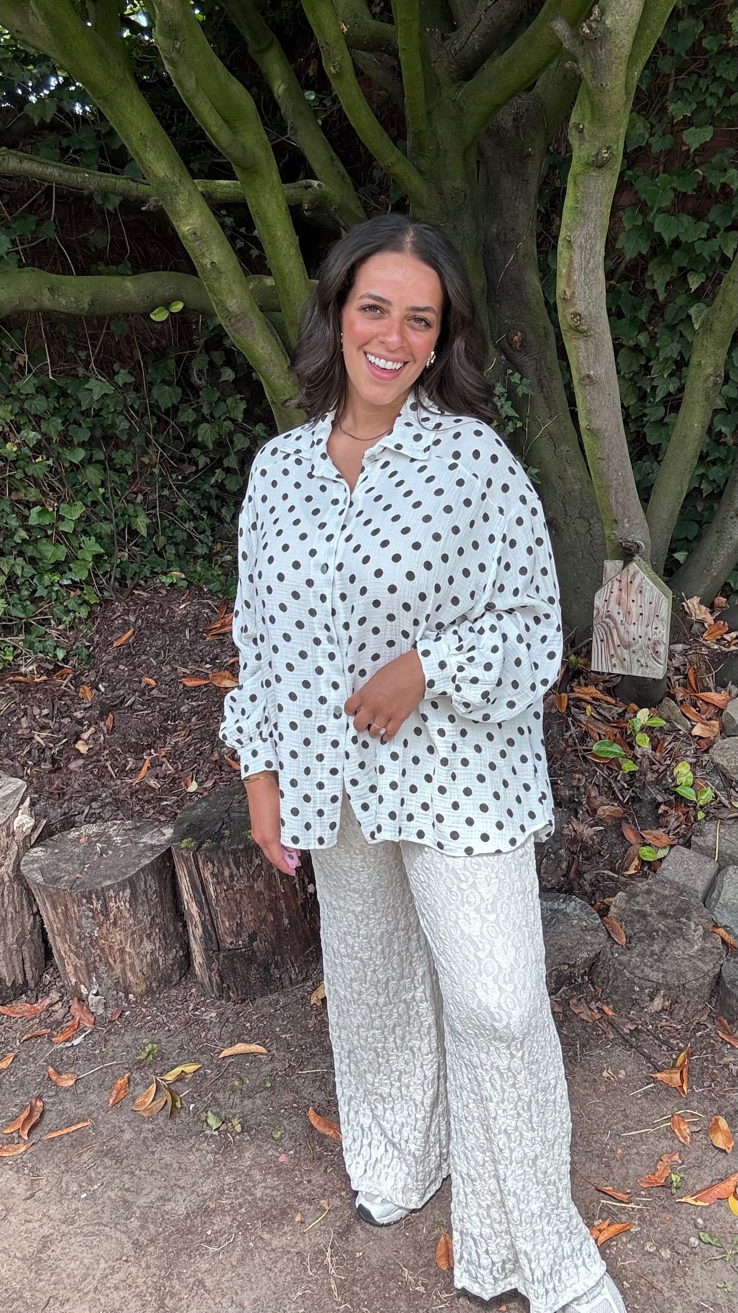 Dots tetra blouse - Zwart