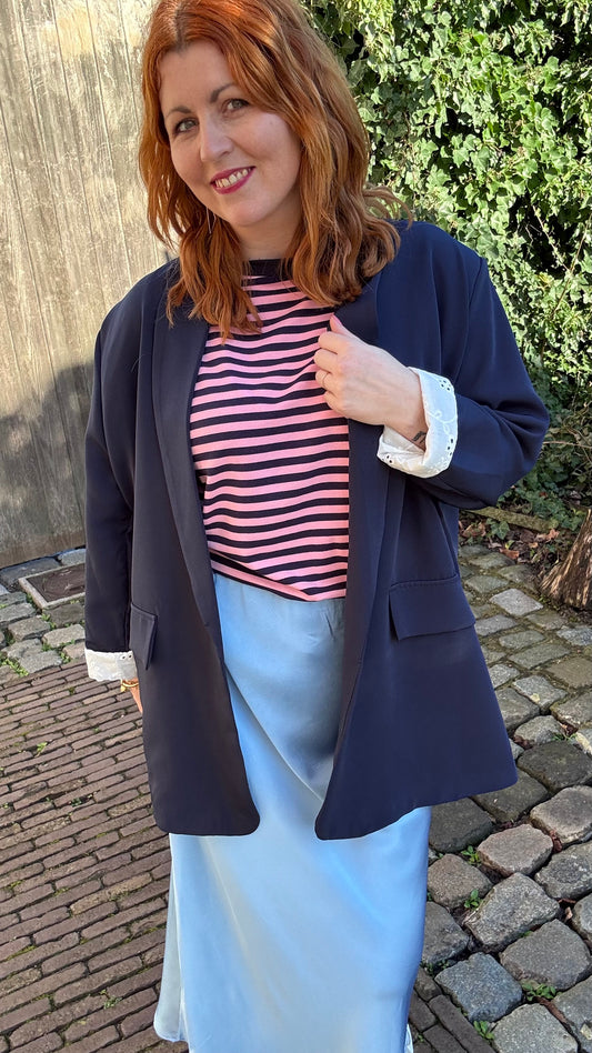 Lace touch blazer - Navy
