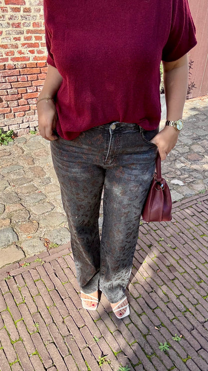 Leopard jeans - Grey Sparkle