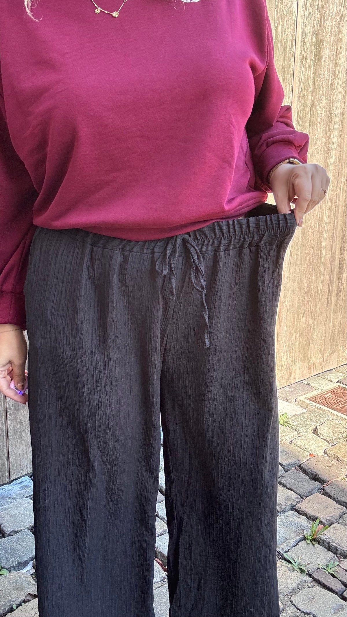 Bella palazzo pants - Zwart