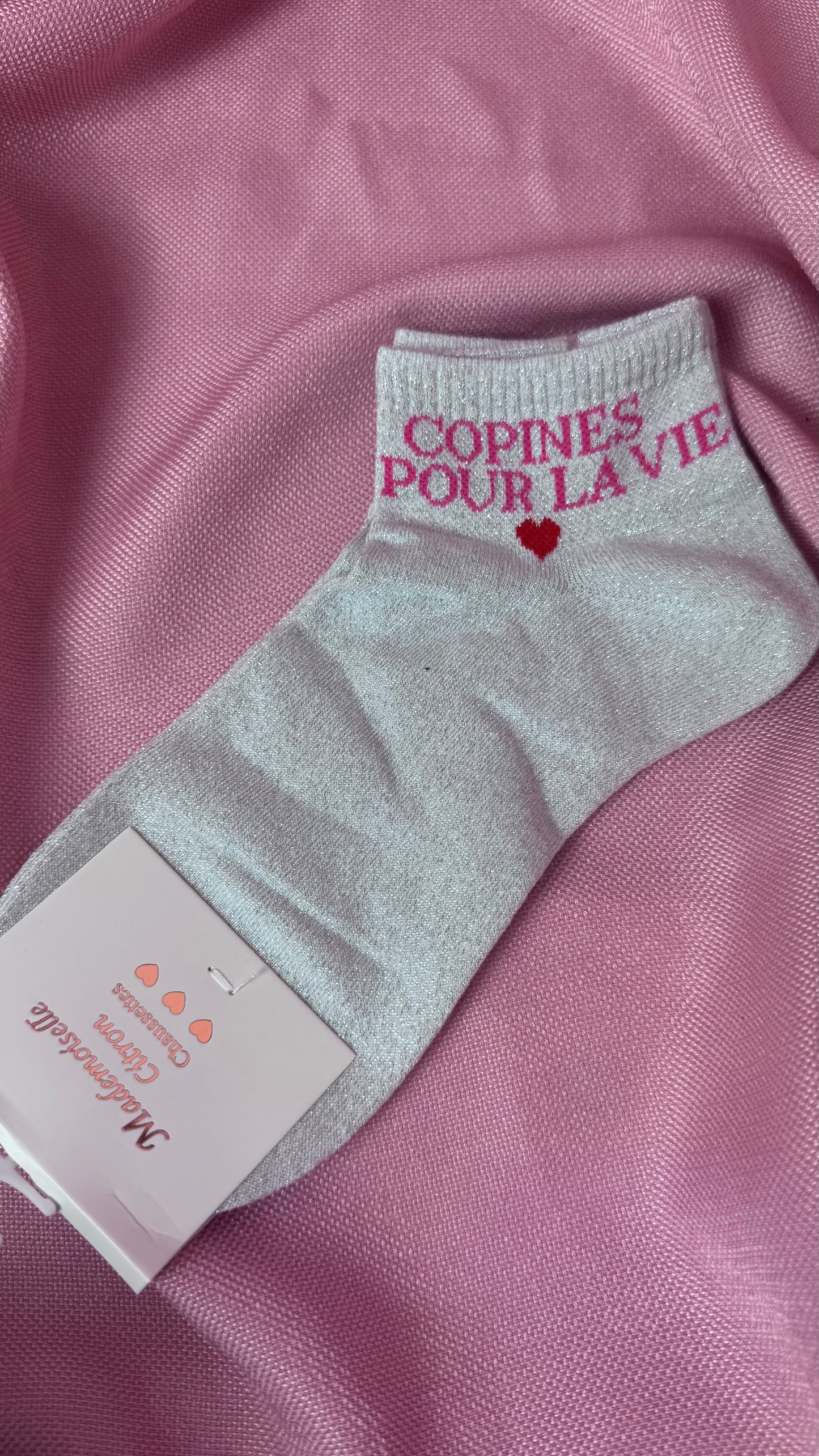 Quote sokken: Copines pour la vie (enkelsokken)