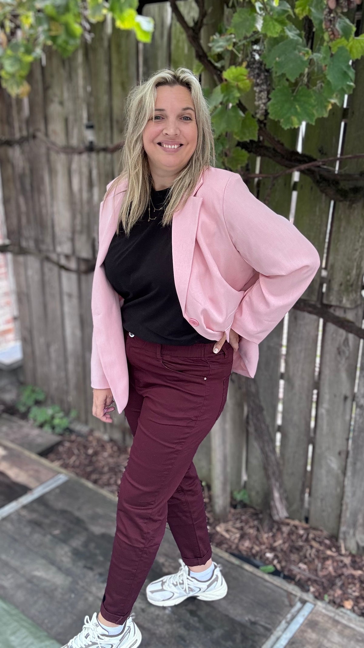 Mia burgundy broek - Curve