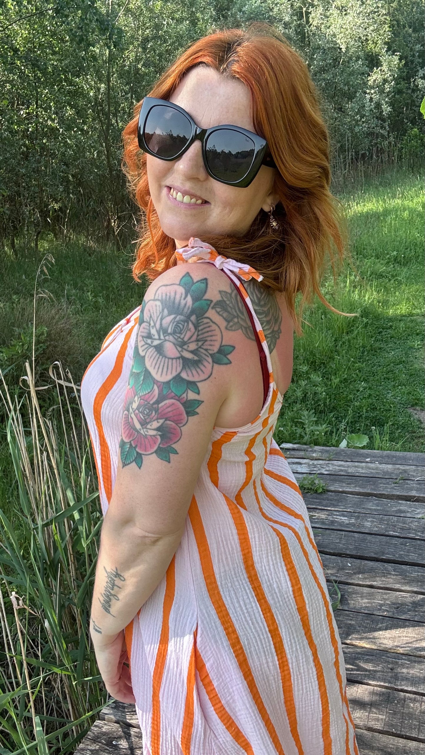 Enya dress - Roze/oranje