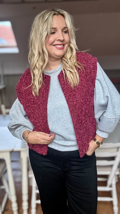 Brush gilet - burgundy