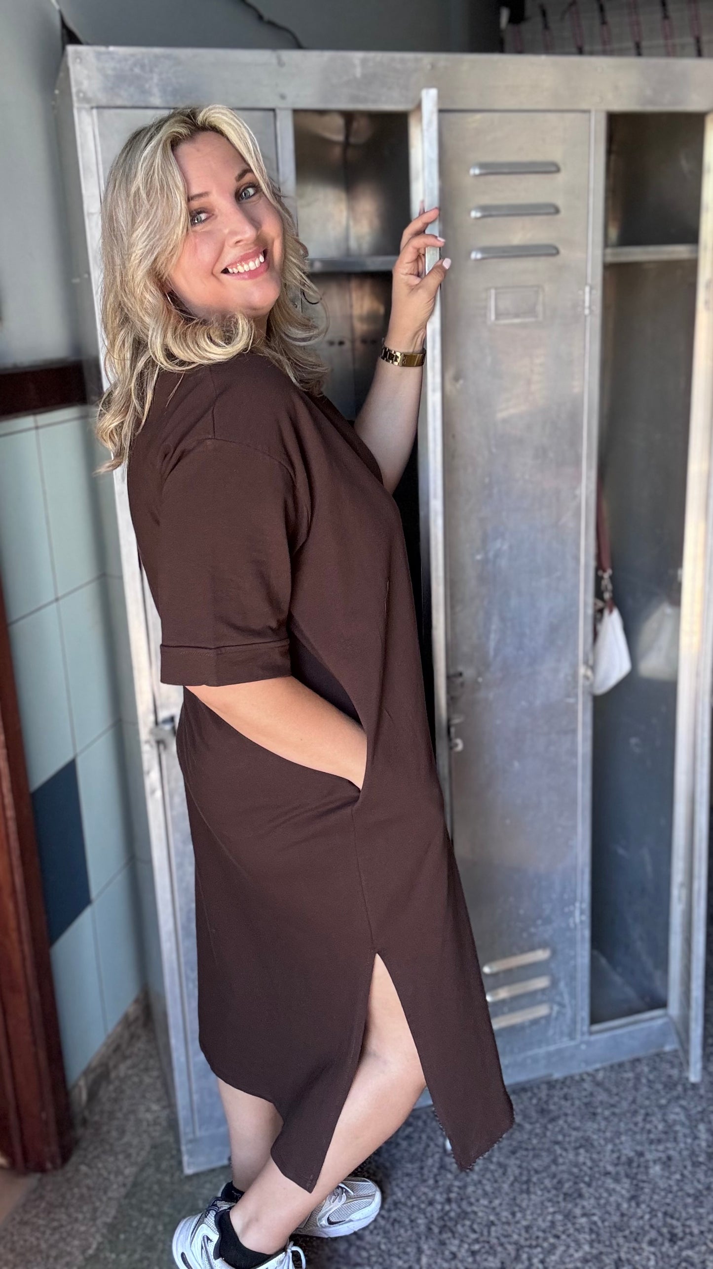 Bibi sweaterjurk - Chocolat