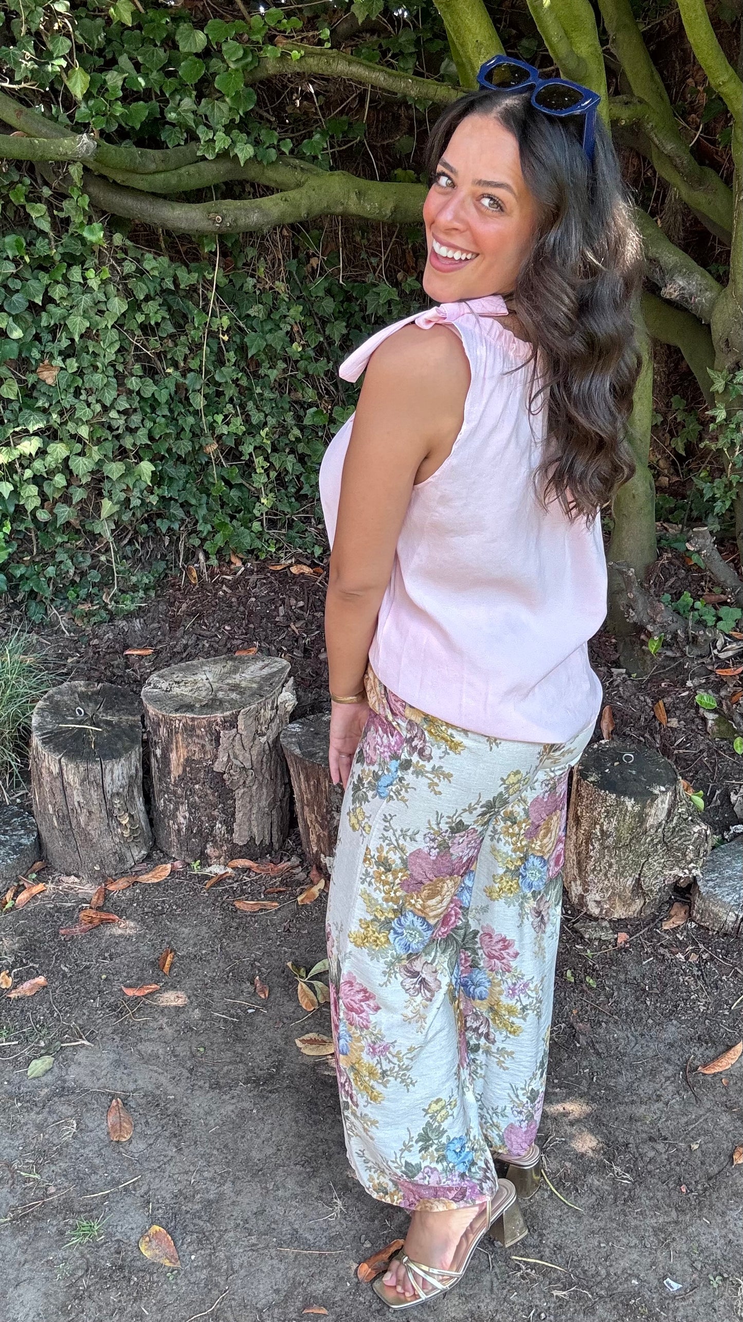 Shoulder bow top - Roze