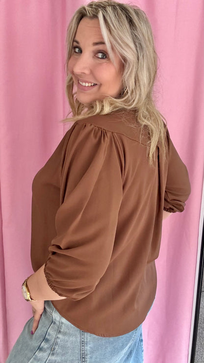 Mezza blouse - chocolat