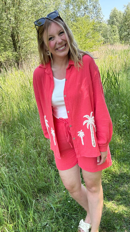 Palm breeze blouse - Koraal