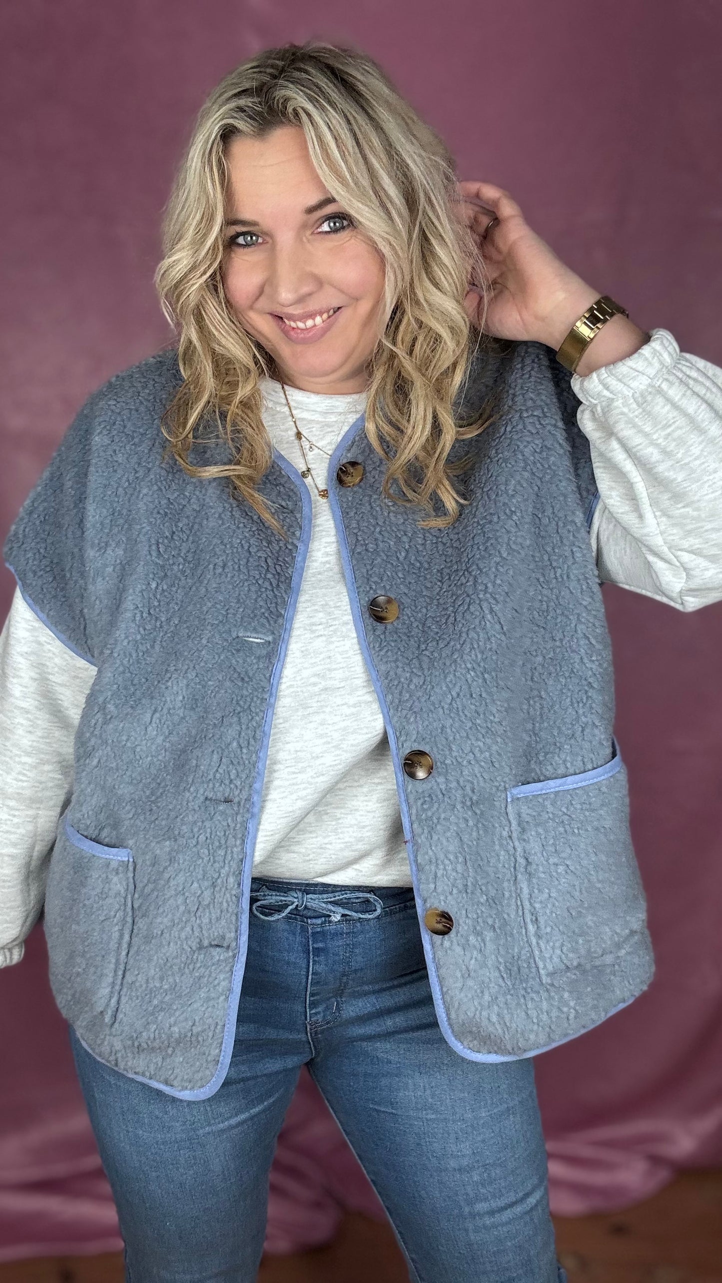 Teddy Easy gilet - Blauw