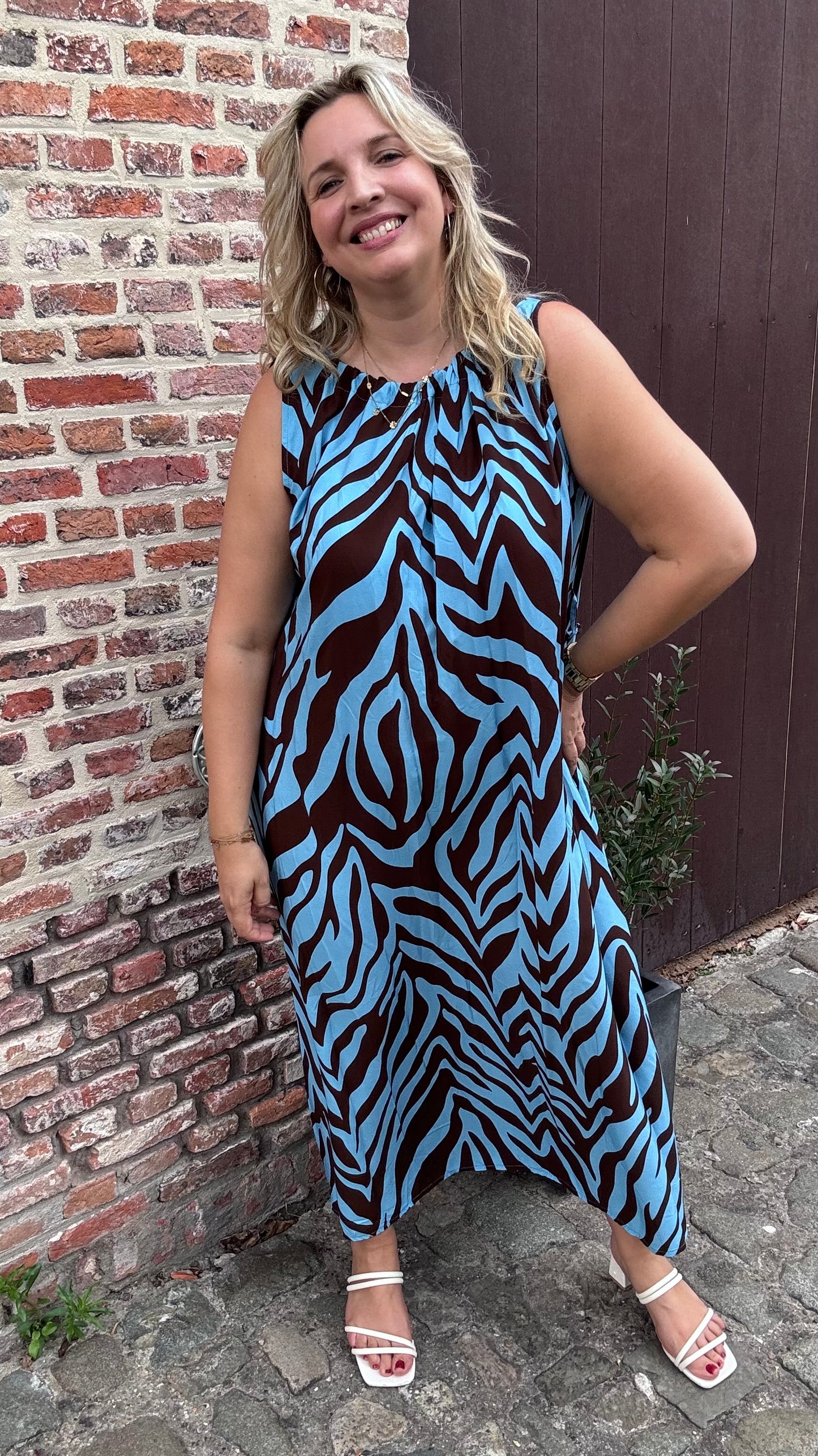Nezz dress - blauw/bruin