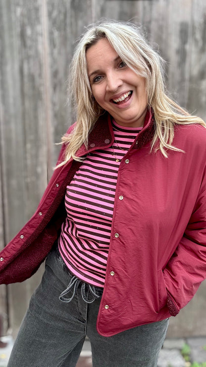 Reversible Teddy Jacket - Bordeaux